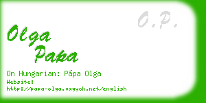olga papa business card